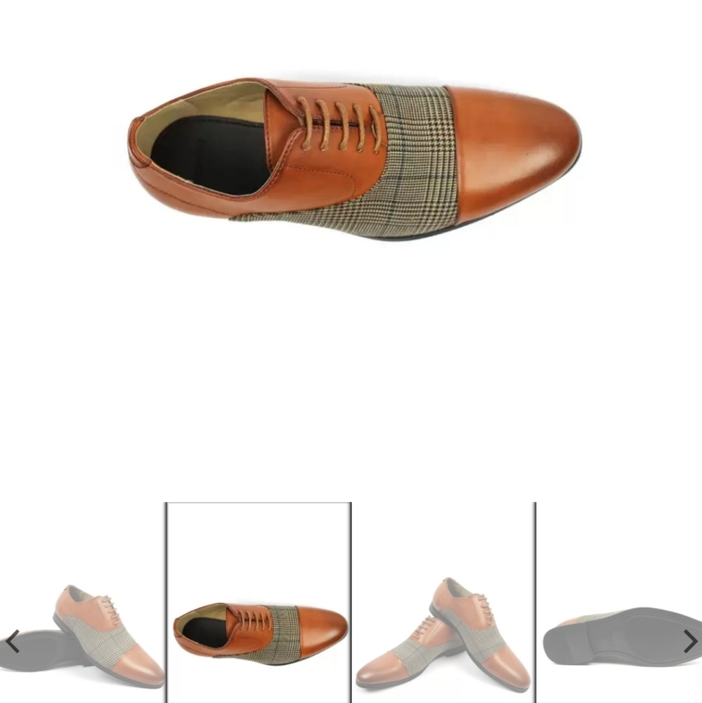 Azar men's leather and plaid dress shoes